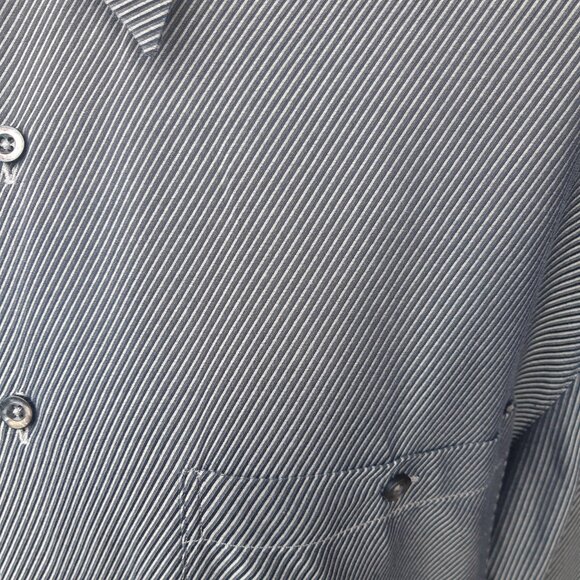 Harry Rosen SZ M Cotton Striped Men's Button Up Shirt, Black & Grey - Picture 7 of 14